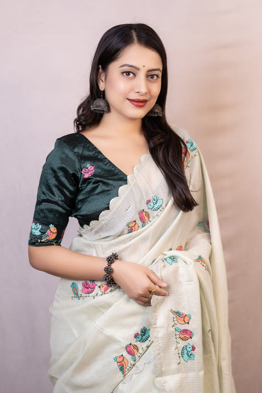 kota embroidery saree