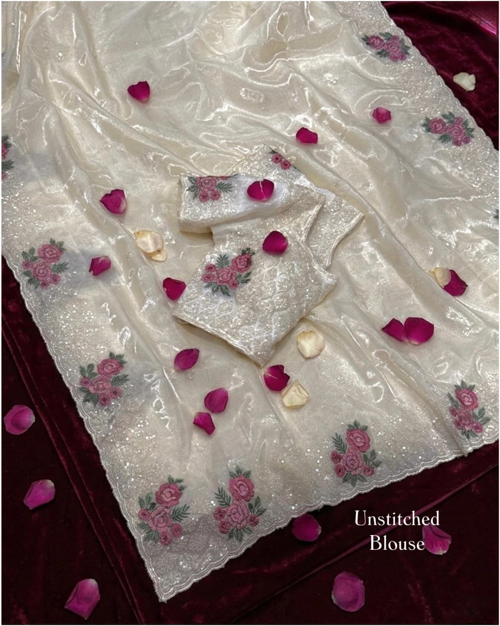 PREMIUM GLASS ORGANZA SAREE
