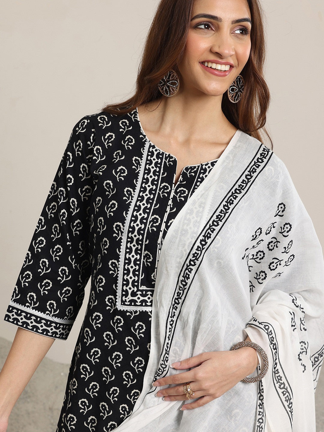 Cotton Printed Kurti Pant Dupatta Set