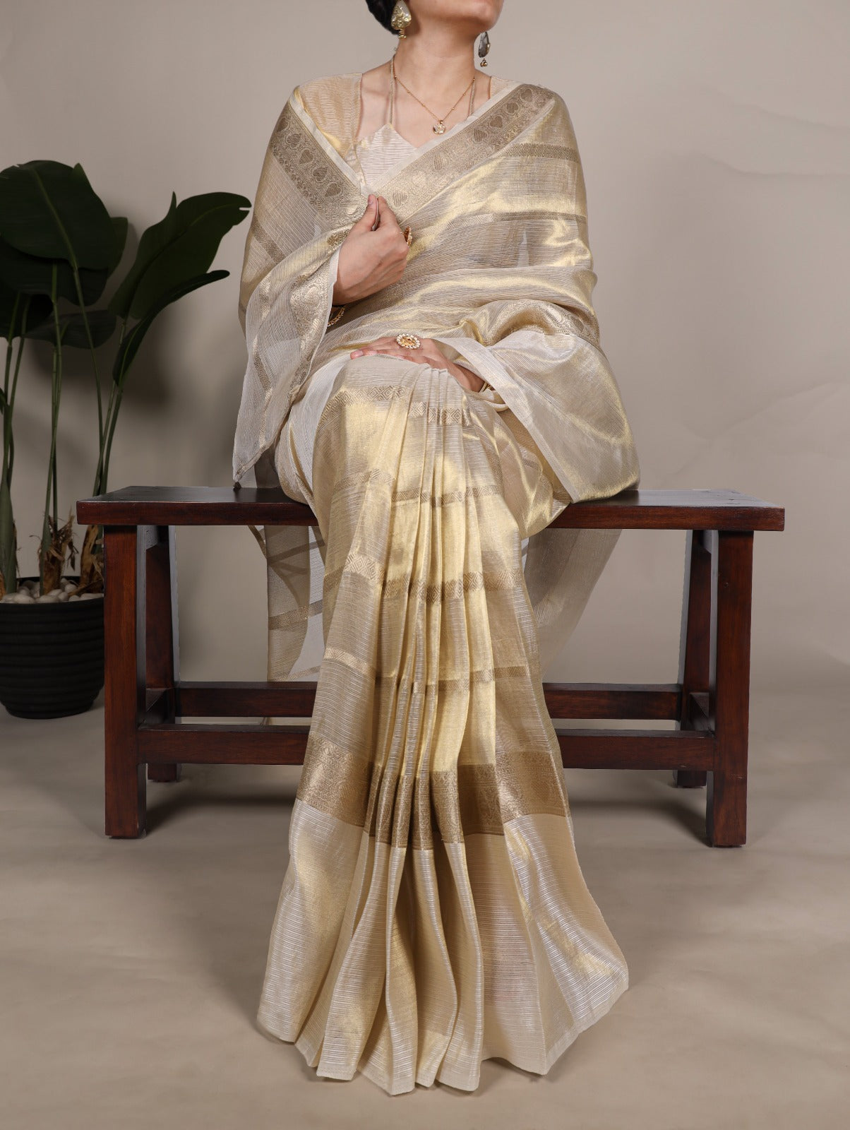 Gold Tissue Saree