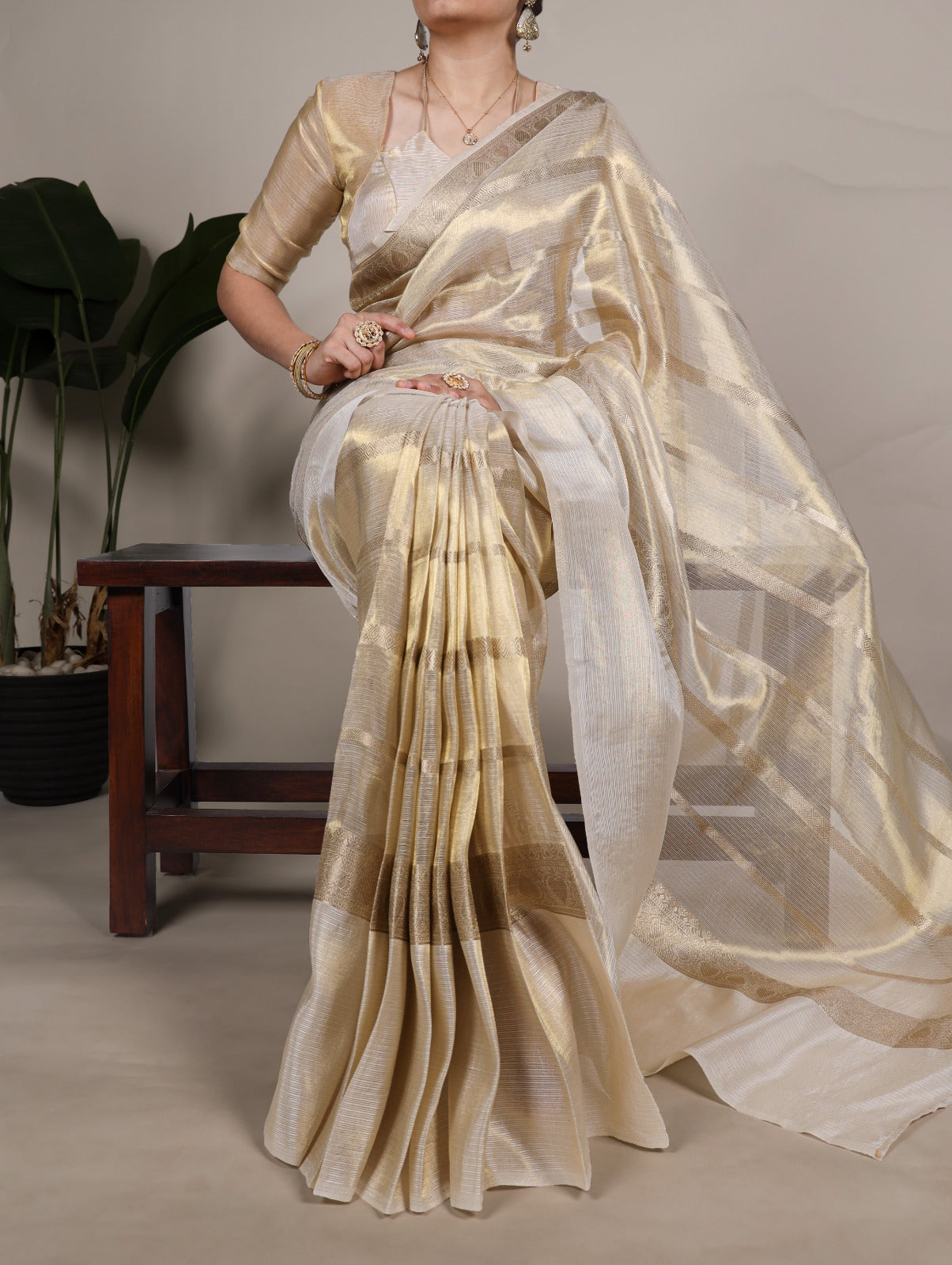 Gold Tissue Saree