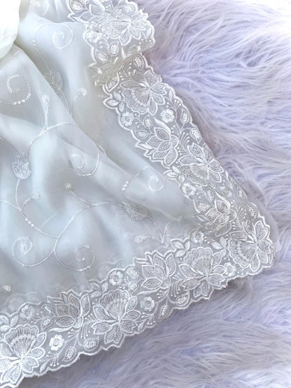 Embroidered silk saari