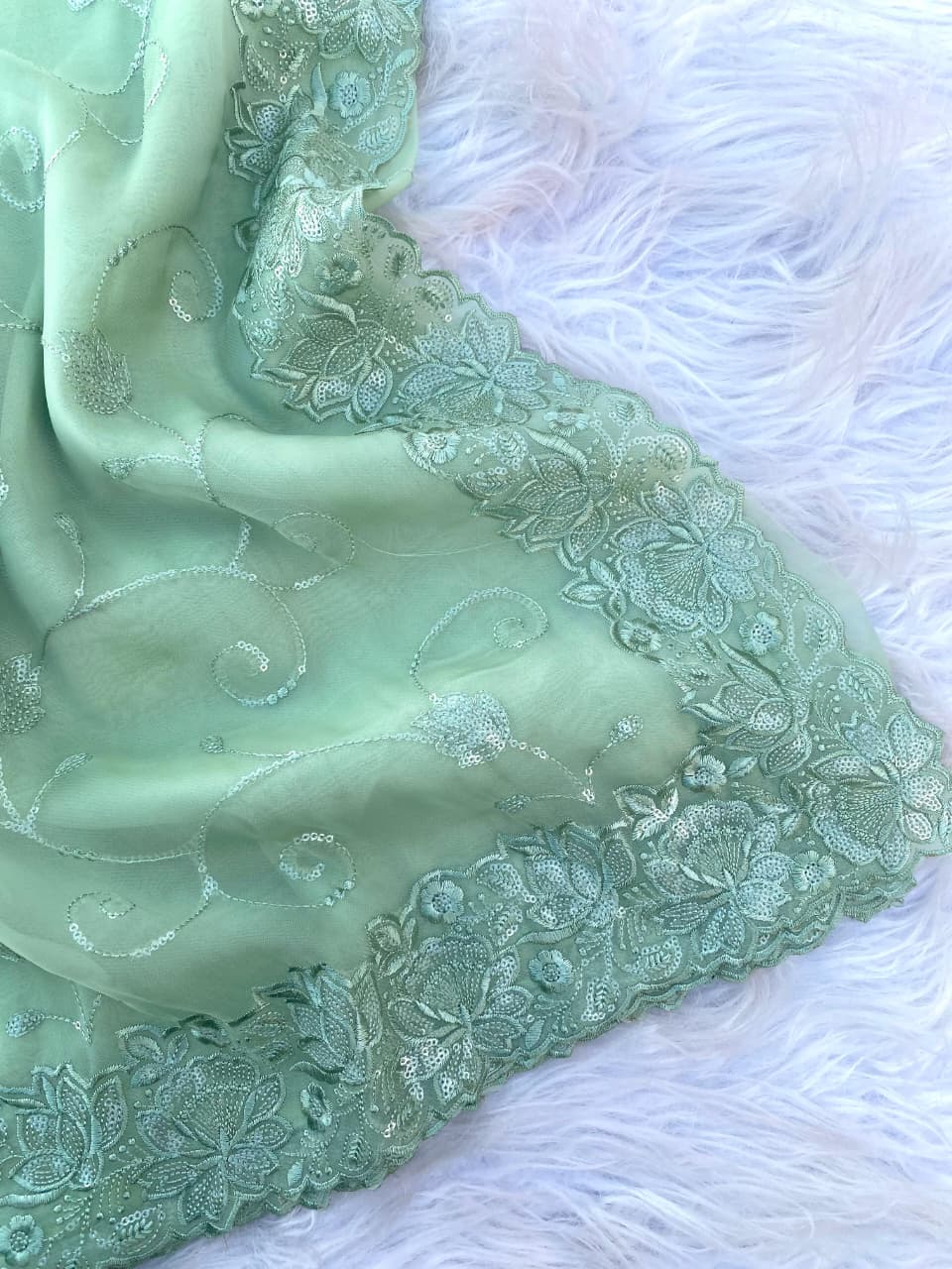 Embroidered silk saari