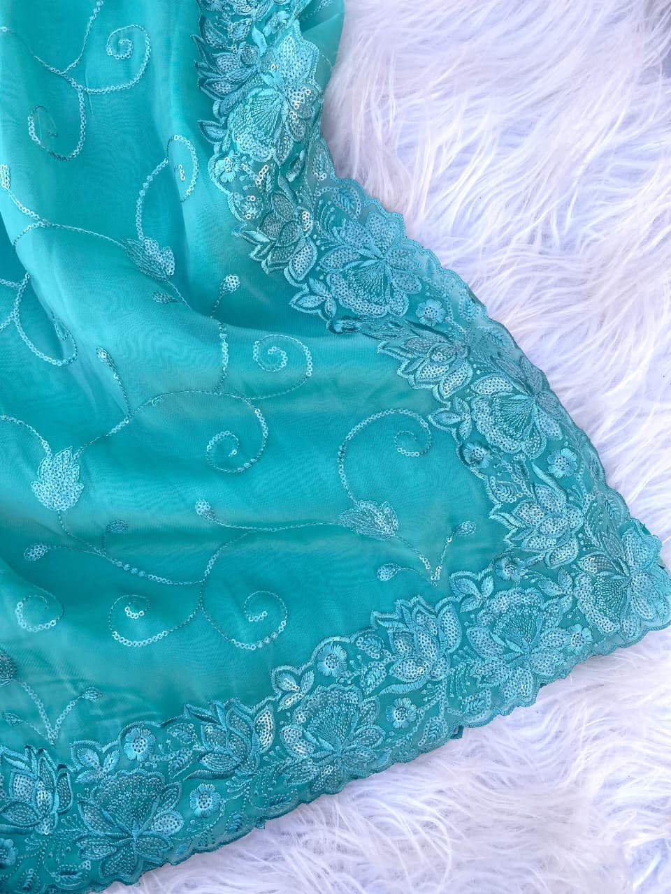 Embroidered silk saari