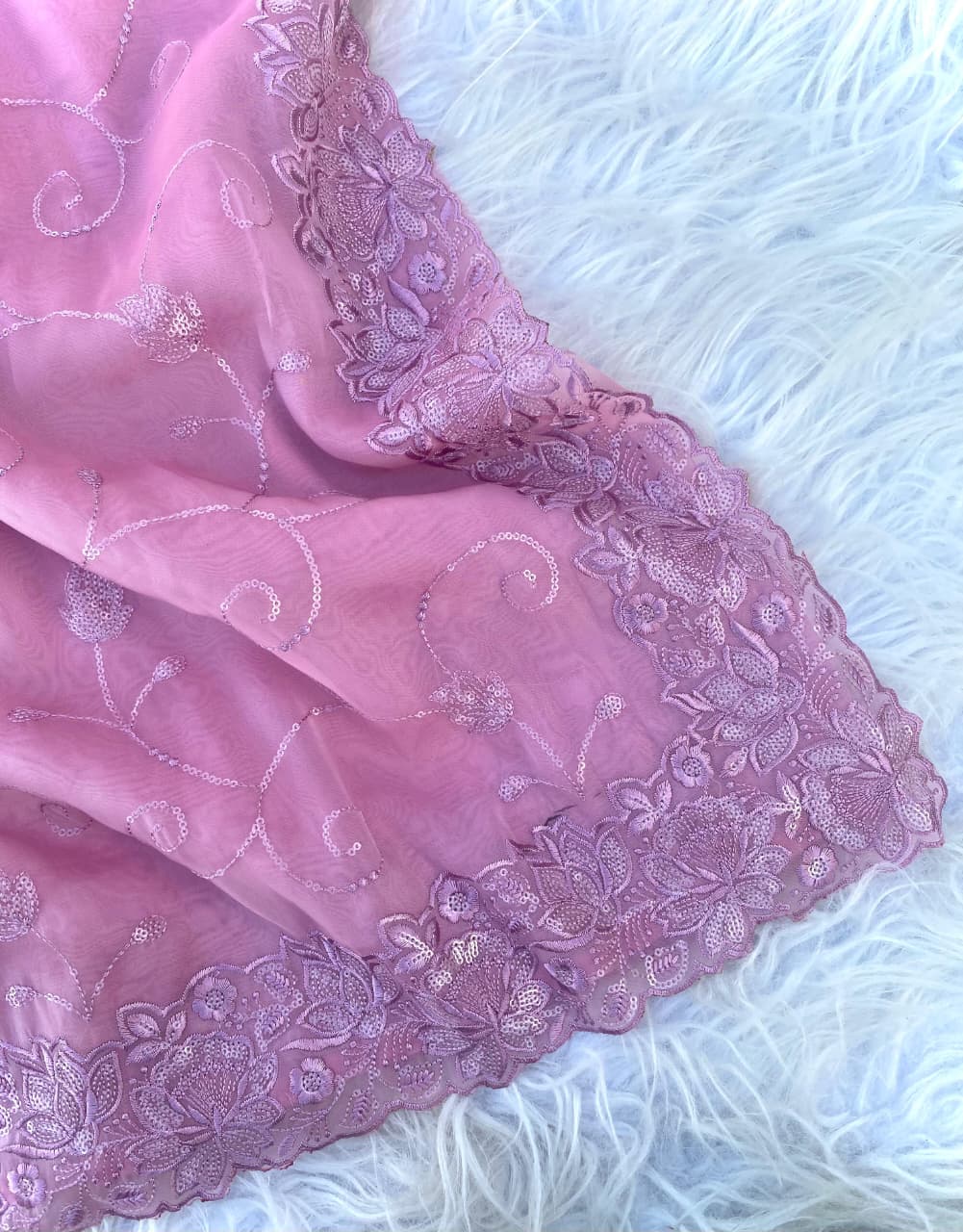 Embroidered silk saari