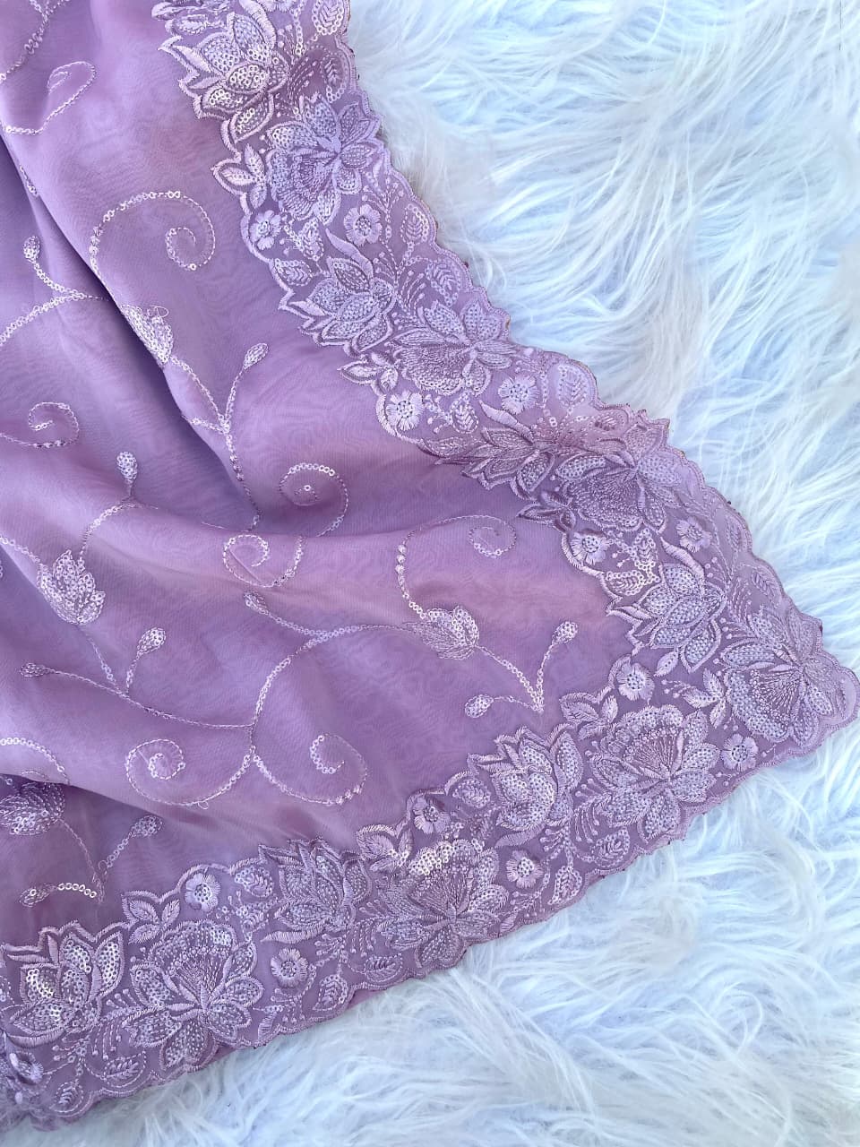 Embroidered silk saari
