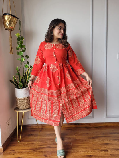 Bagru Hand Block Printed Cotton Peplum Top