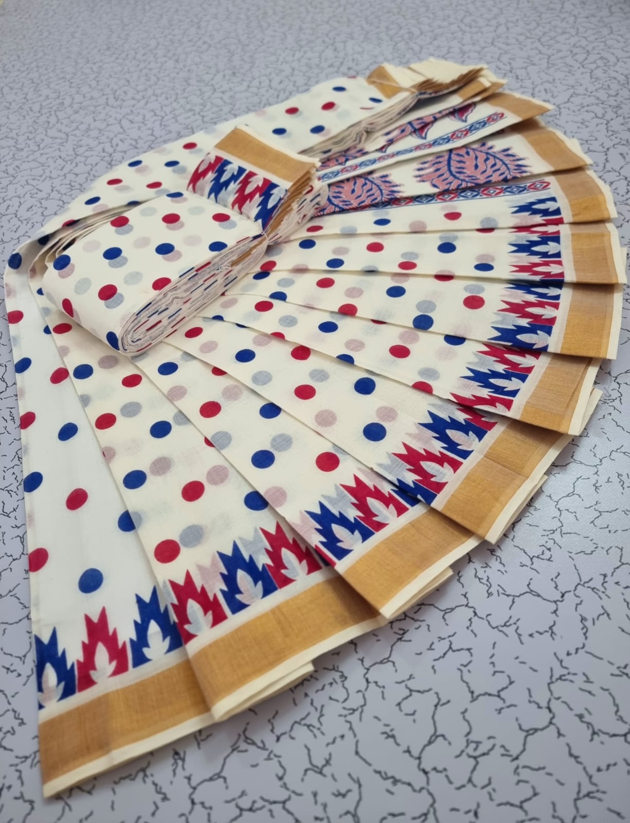 kerala cotton Printed saree