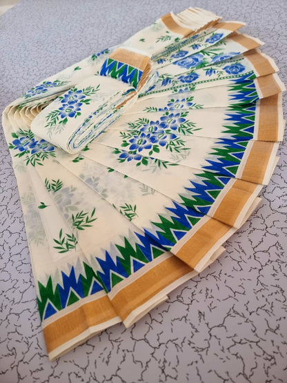 kerala cotton Printed saree