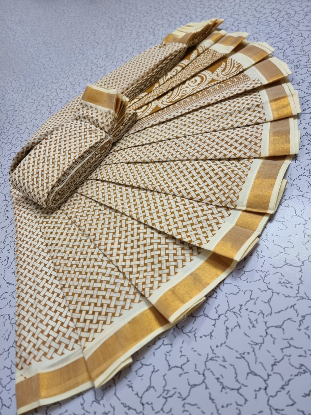 kerala cotton Printed saree