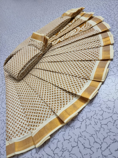 kerala cotton Printed saree