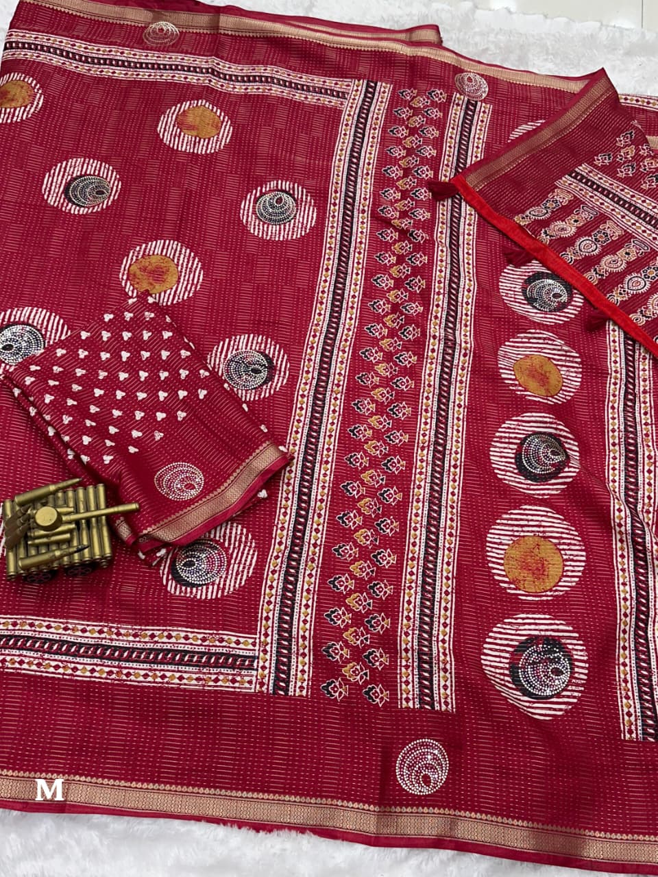 Printed sequins saree