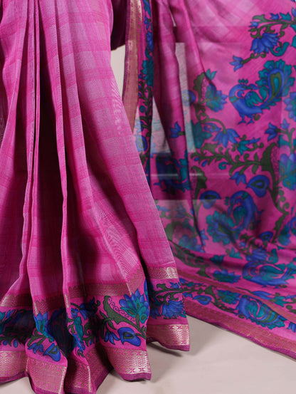 Polyester Viscose Chanderi Saree