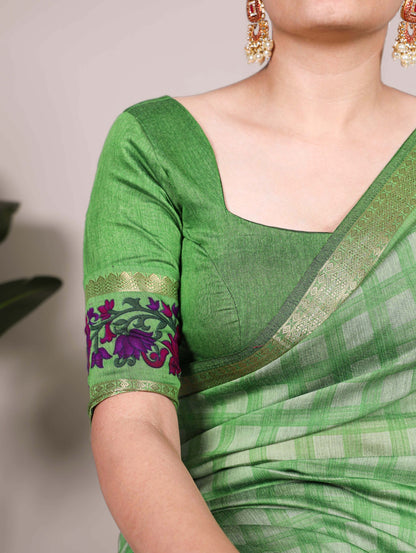 Polyester Viscose Chanderi Saree