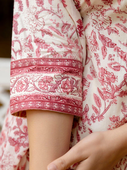Simple Cotton Printed Kurti Pant Dupatta Set