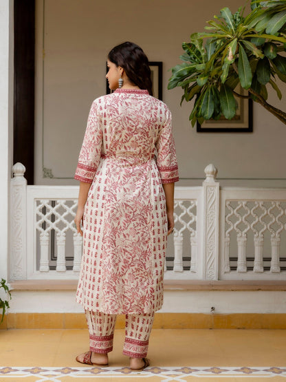 Simple Cotton Printed Kurti Pant Dupatta Set