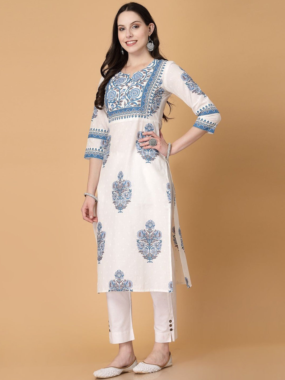 Cotton Printed Straight Kurti