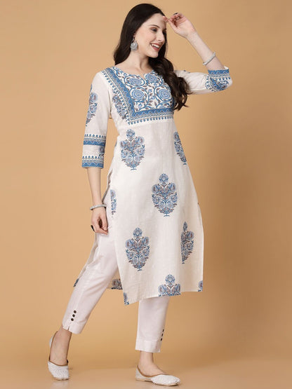 Cotton Printed Straight Kurti