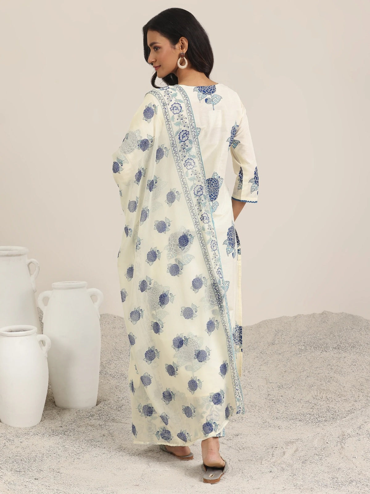 RAYON PRINTED KURTI PANT DUPATTA SET