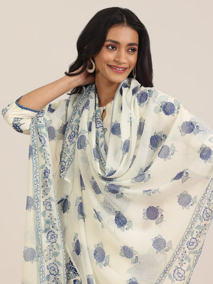 RAYON PRINTED KURTI PANT DUPATTA SET