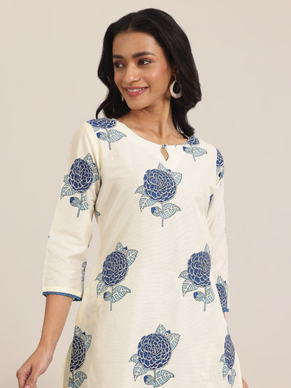 RAYON PRINTED KURTI PANT DUPATTA SET