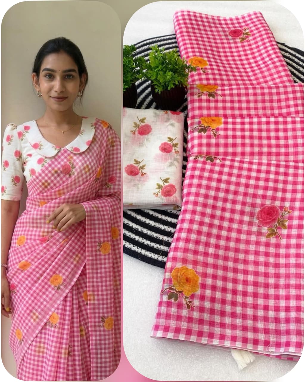 HANDLOOM LINEN COTTON saree