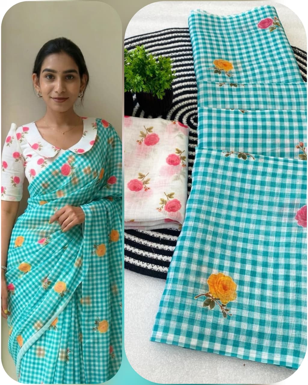 HANDLOOM LINEN COTTON saree