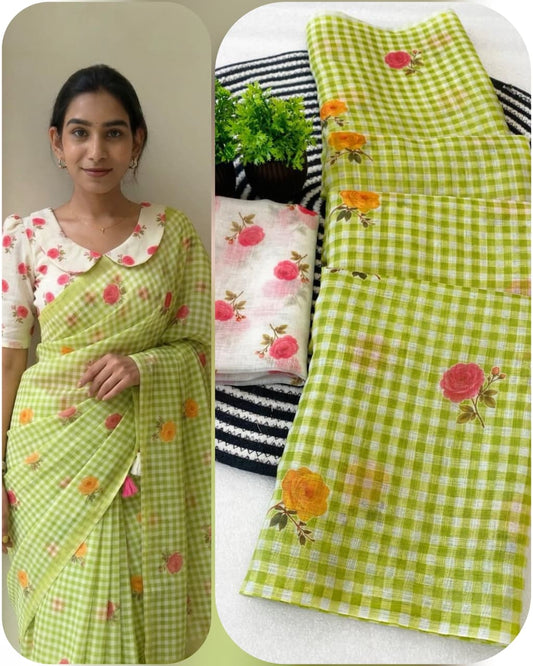 HANDLOOM LINEN COTTON saree