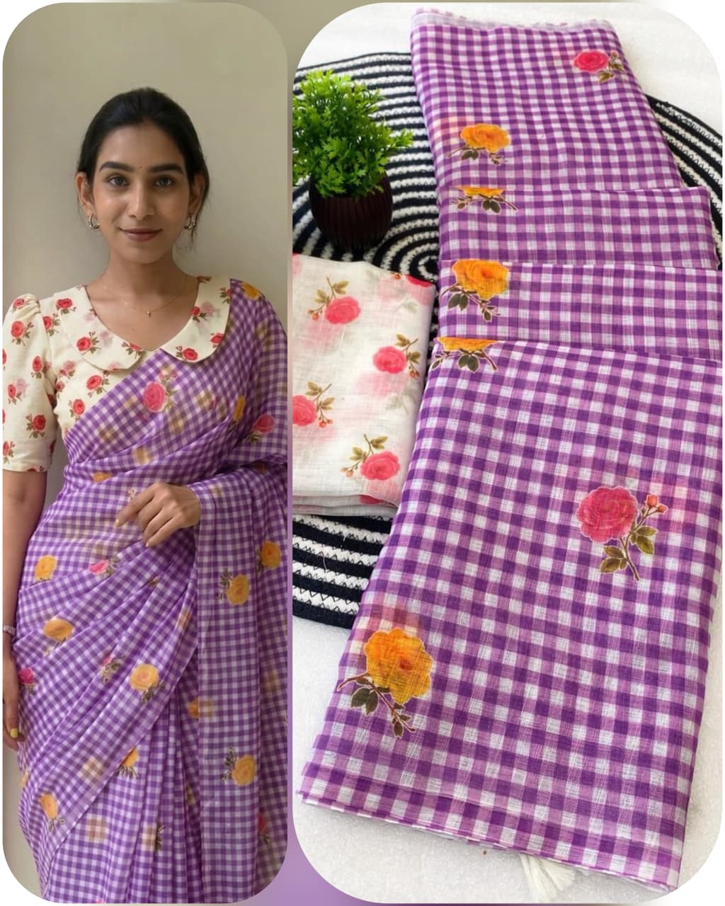 HANDLOOM LINEN COTTON saree