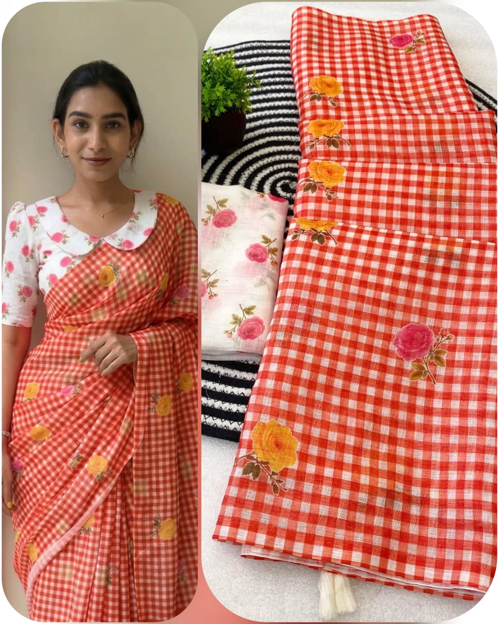 HANDLOOM LINEN COTTON saree