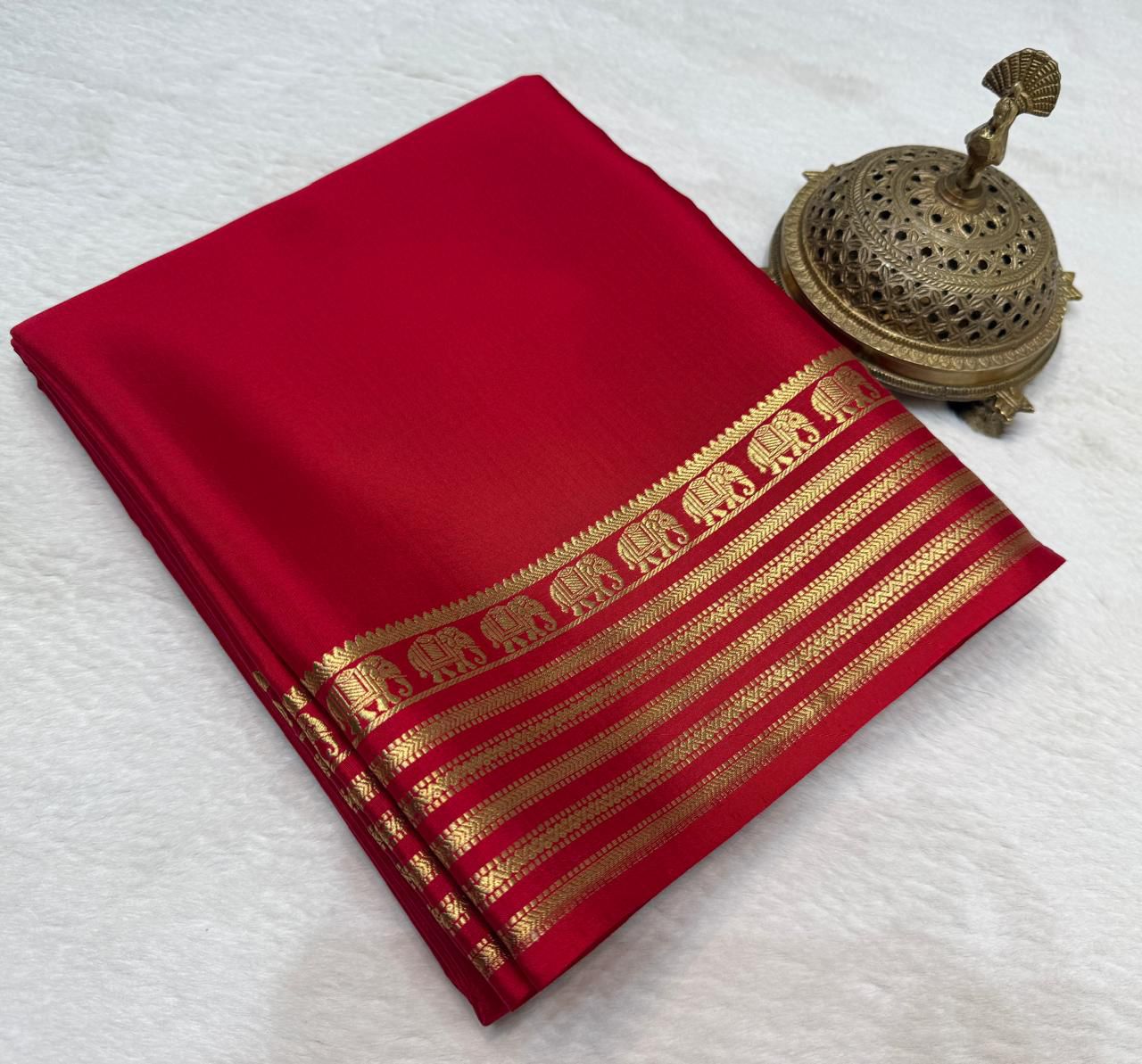 Semi Mysore Crape Silk Saree