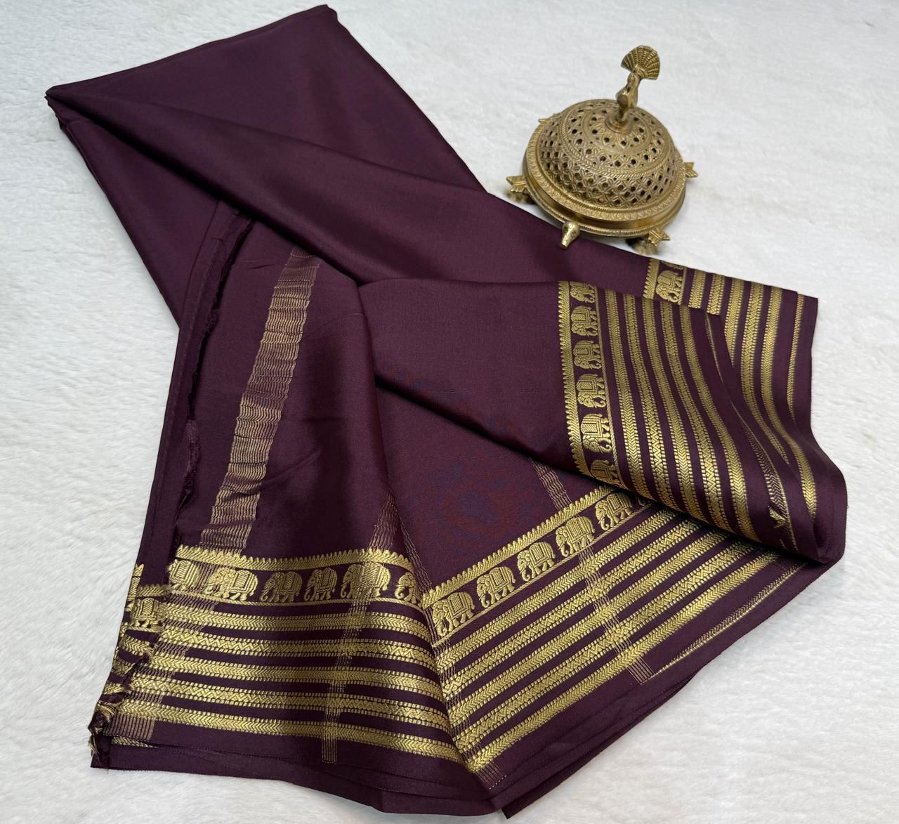 Semi Mysore Crape Silk Saree