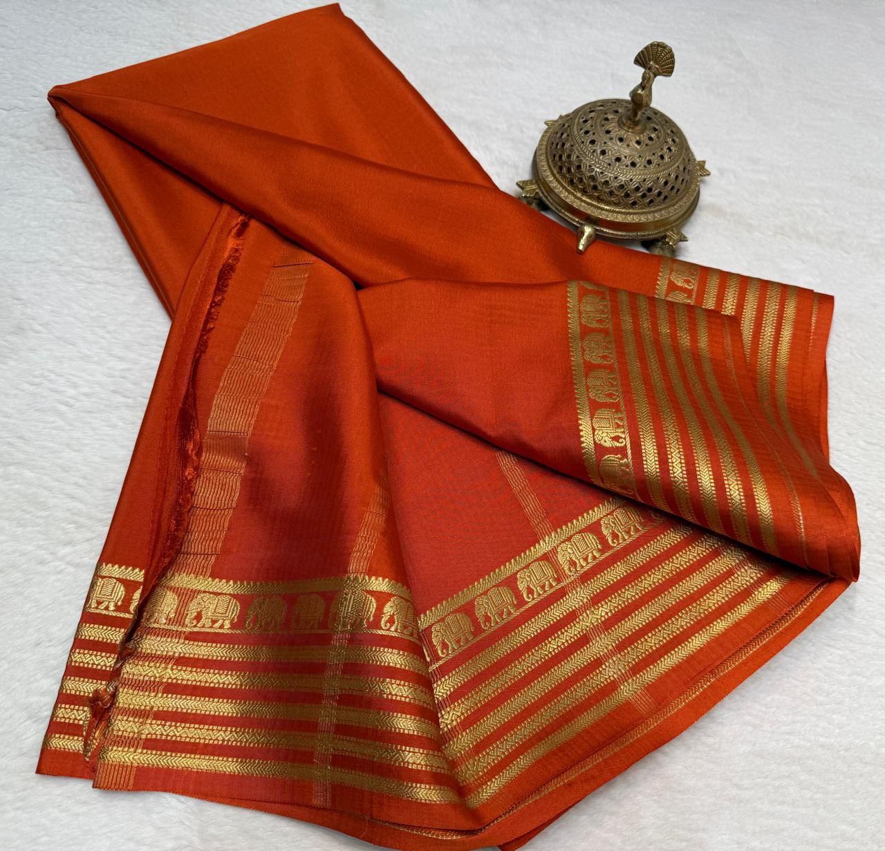 Semi Mysore Crape Silk Saree
