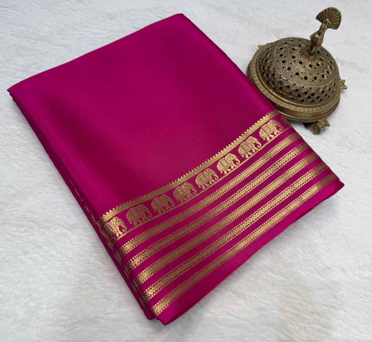 Semi Mysore Crape Silk Saree