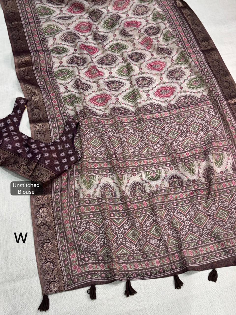 Ajrakh Printed Saree