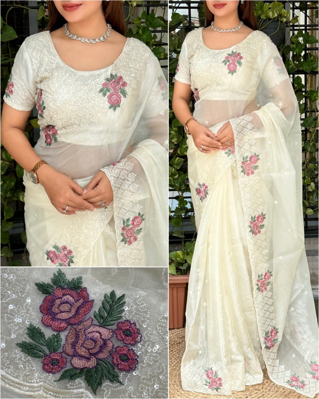 PREMIUM GLASS ORGANZA SAREE