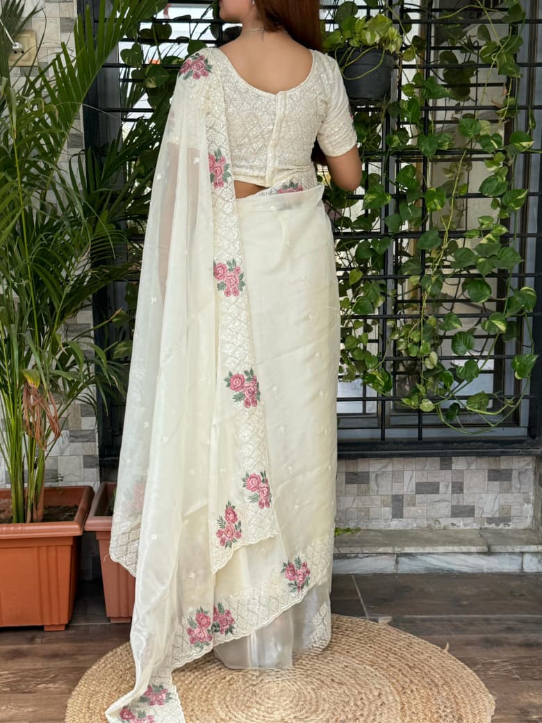 PREMIUM GLASS ORGANZA SAREE