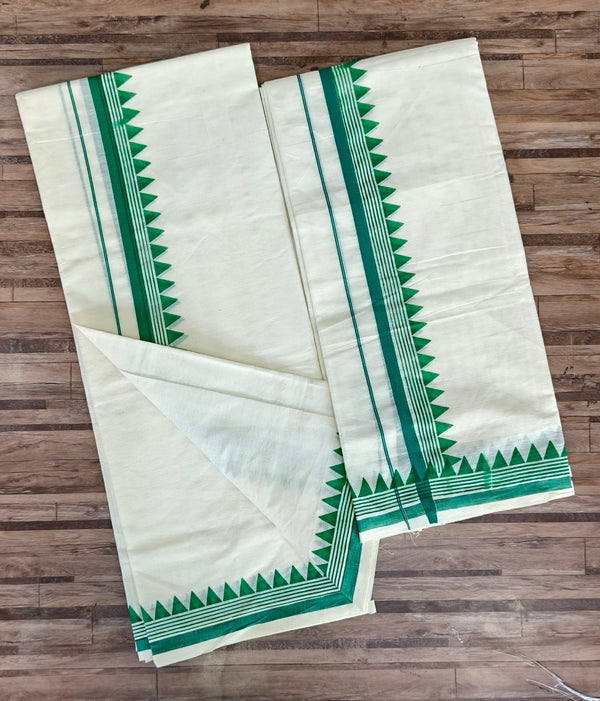 Kattikara Fancy Temple Print Settumund