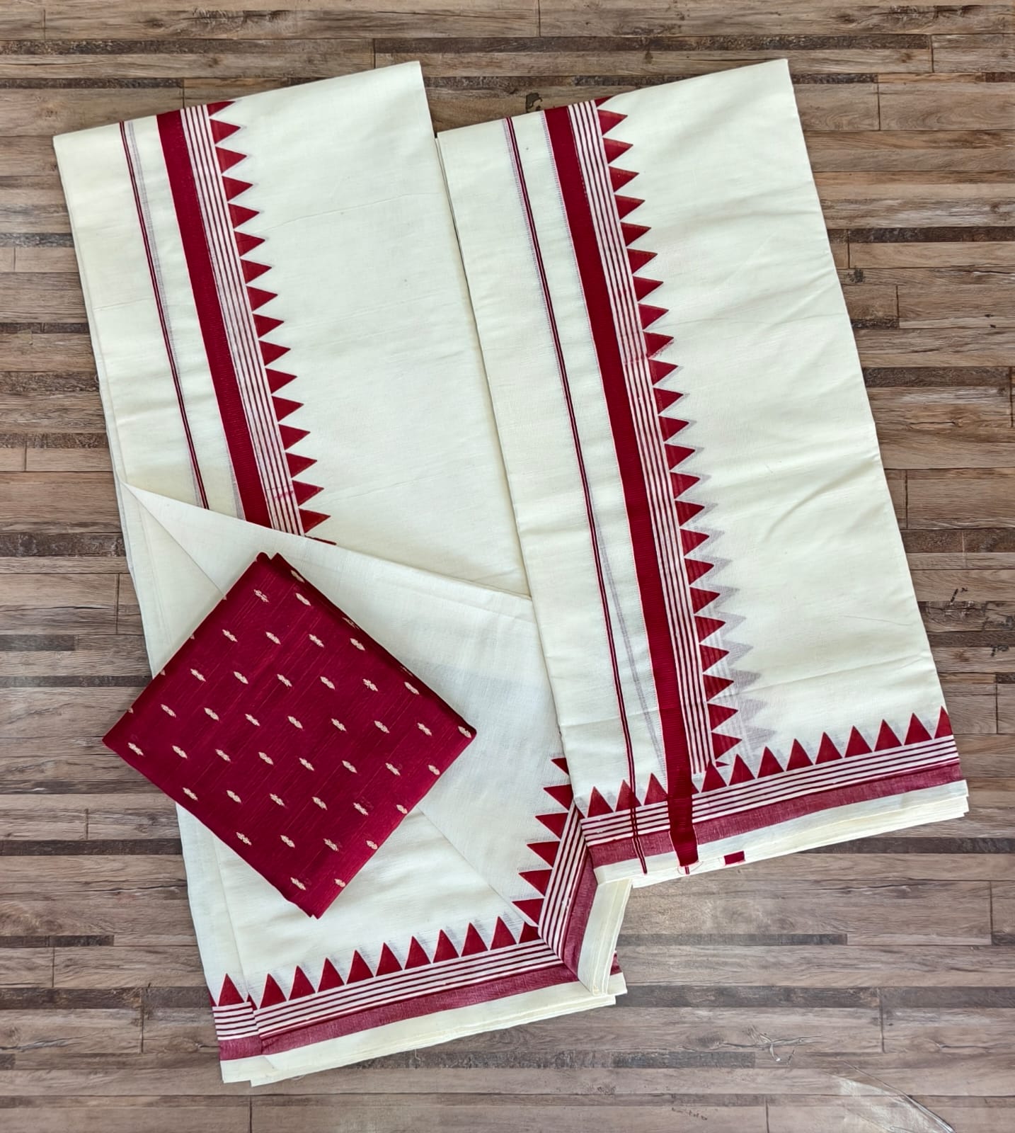 Kattikara Fancy Temple Print Settumund