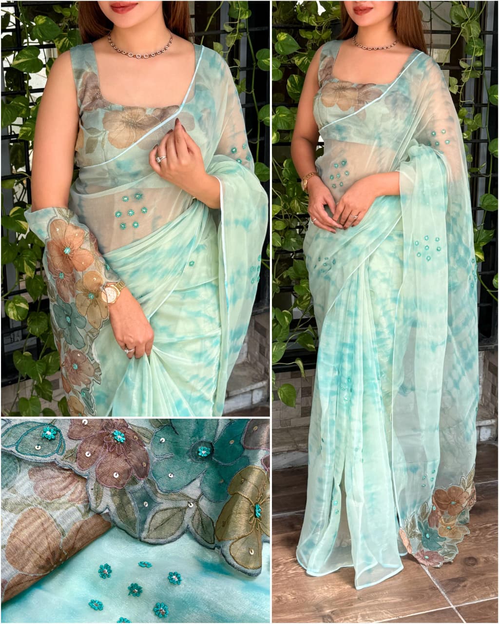 PURE SOFT GLASS TISSUE SAREE