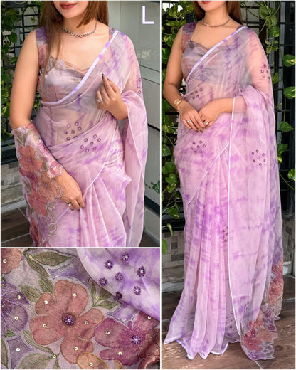 PURE SOFT GLASS TISSUE SAREE