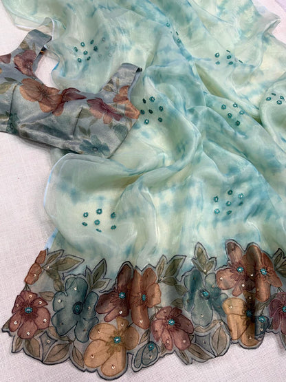 PURE SOFT GLASS TISSUE SAREE