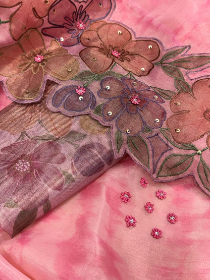 PURE SOFT GLASS TISSUE SAREE