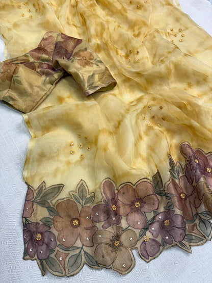 PURE SOFT GLASS TISSUE SAREE