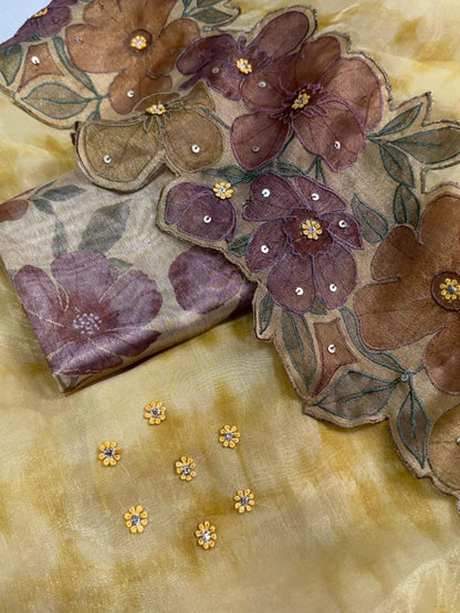 PURE SOFT GLASS TISSUE SAREE