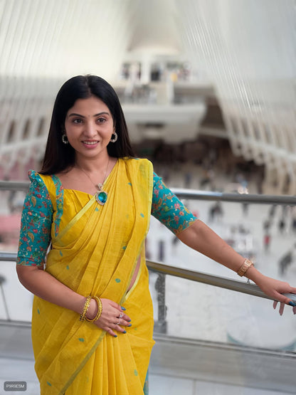 Pallu Pen Kalamkari Saree
