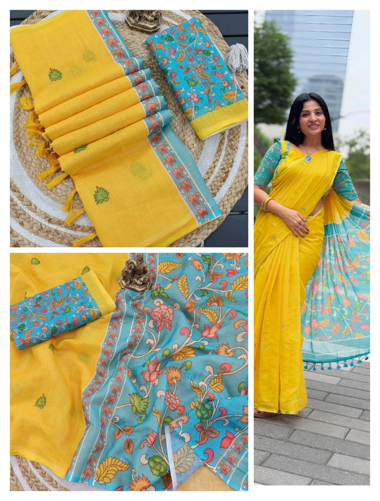 Pallu Pen Kalamkari Saree