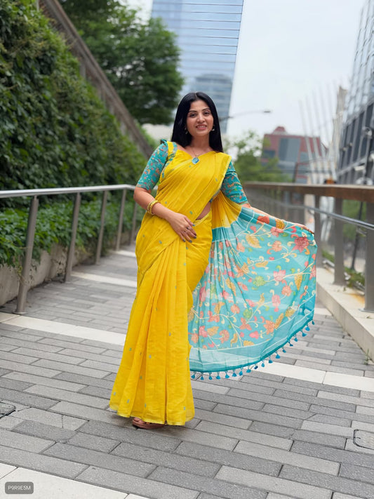 Pallu Pen Kalamkari Saree