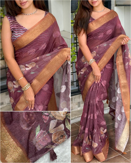 Pure Cotton Jacquard Saree