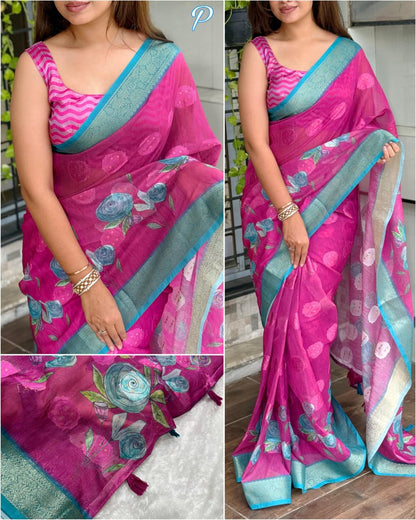 Pure Cotton Jacquard Saree